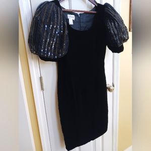 Vintage Rimini velvet dress puffy sleeve